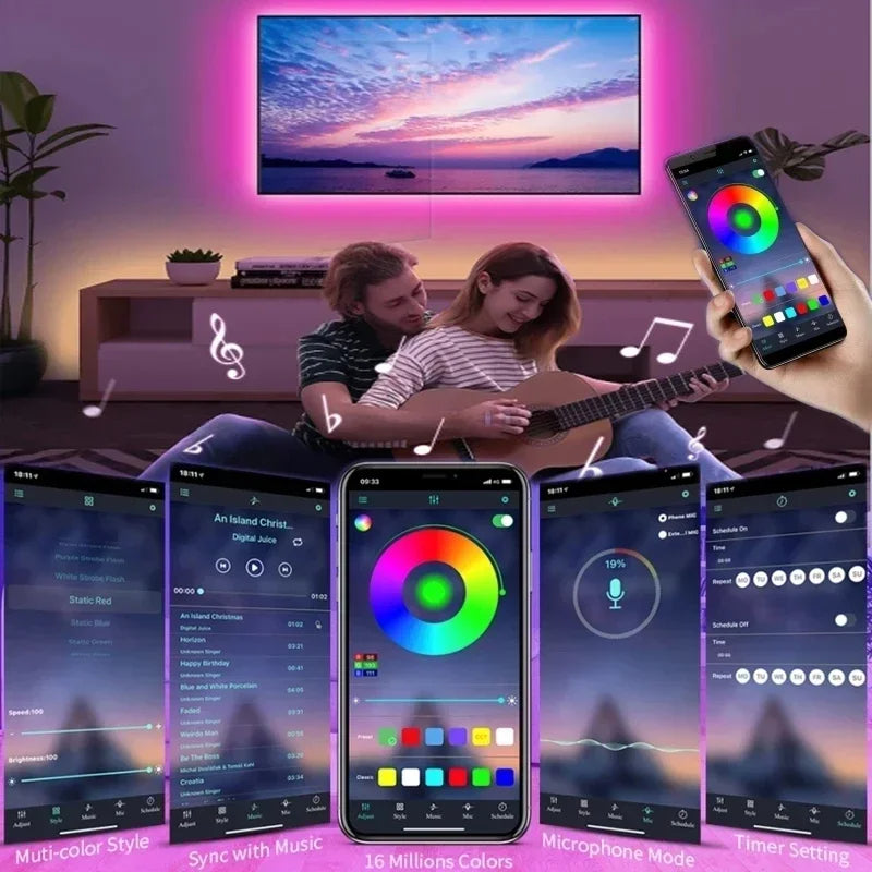 USB LED Strip Lights APP Control Colo