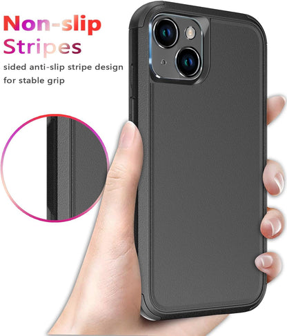 Diverbox for iPhone 14 Case [Shockproof] [Dropproof] [Tempered Glass Screen + Camera Lens Protector] Heavy Duty Protection Phone Case Cover for iPhone 14 6.1inch