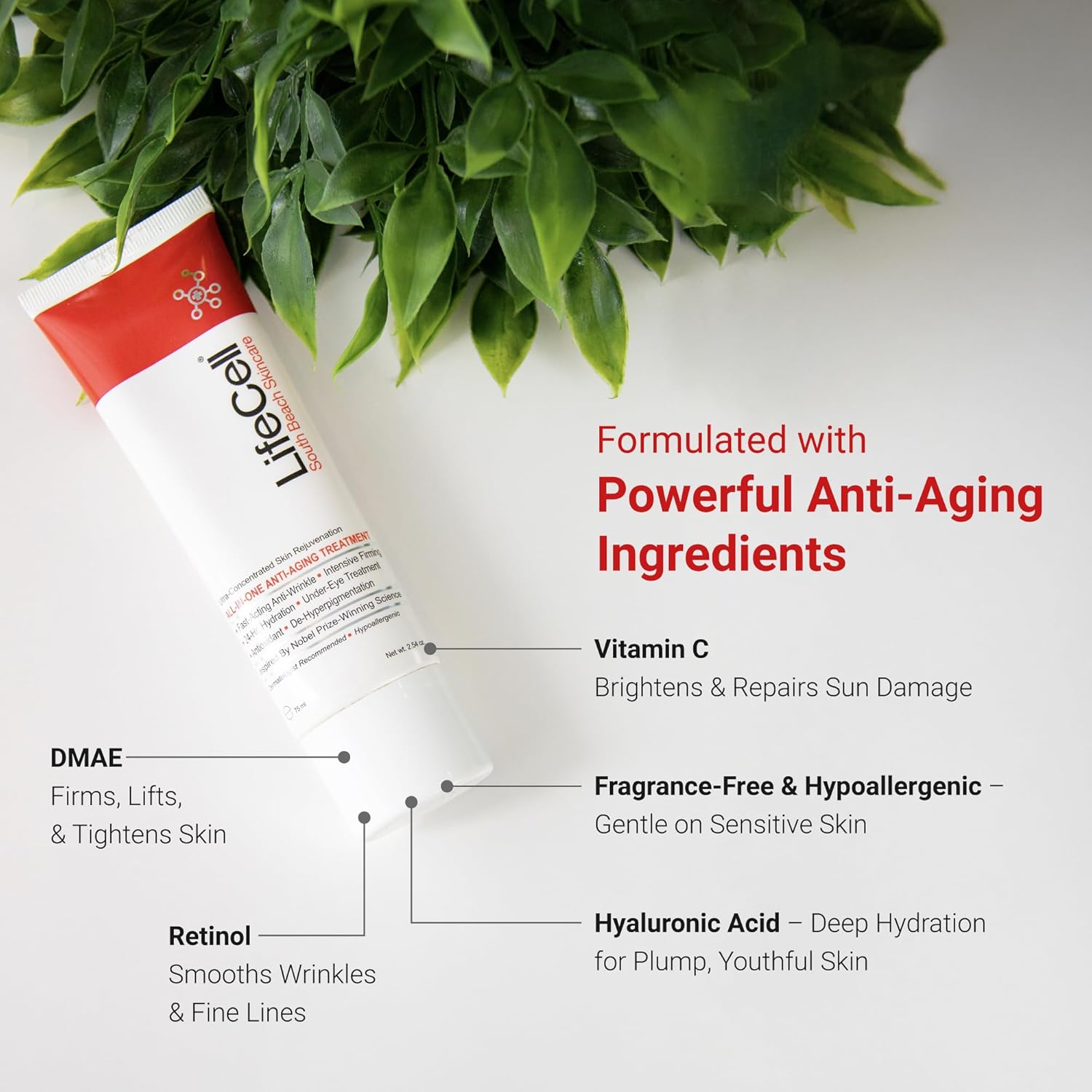 LifeCell Anti-Aging Cream 2-Pack – Retinol, Vitamin C & Hyaluronic Acid