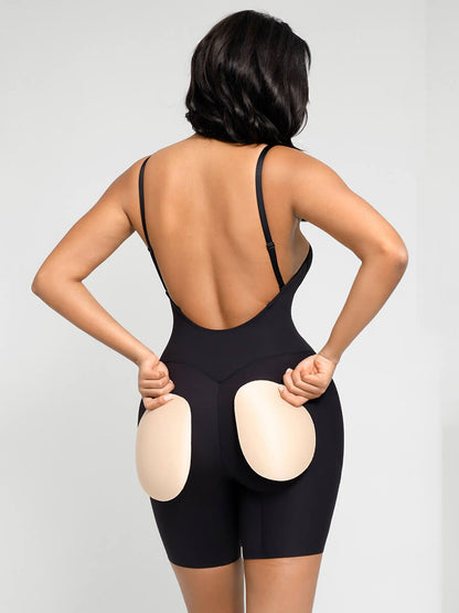 Hipnexa® – Plunge Back Shaping Bodysuit with Removable Butt and Hip Pads