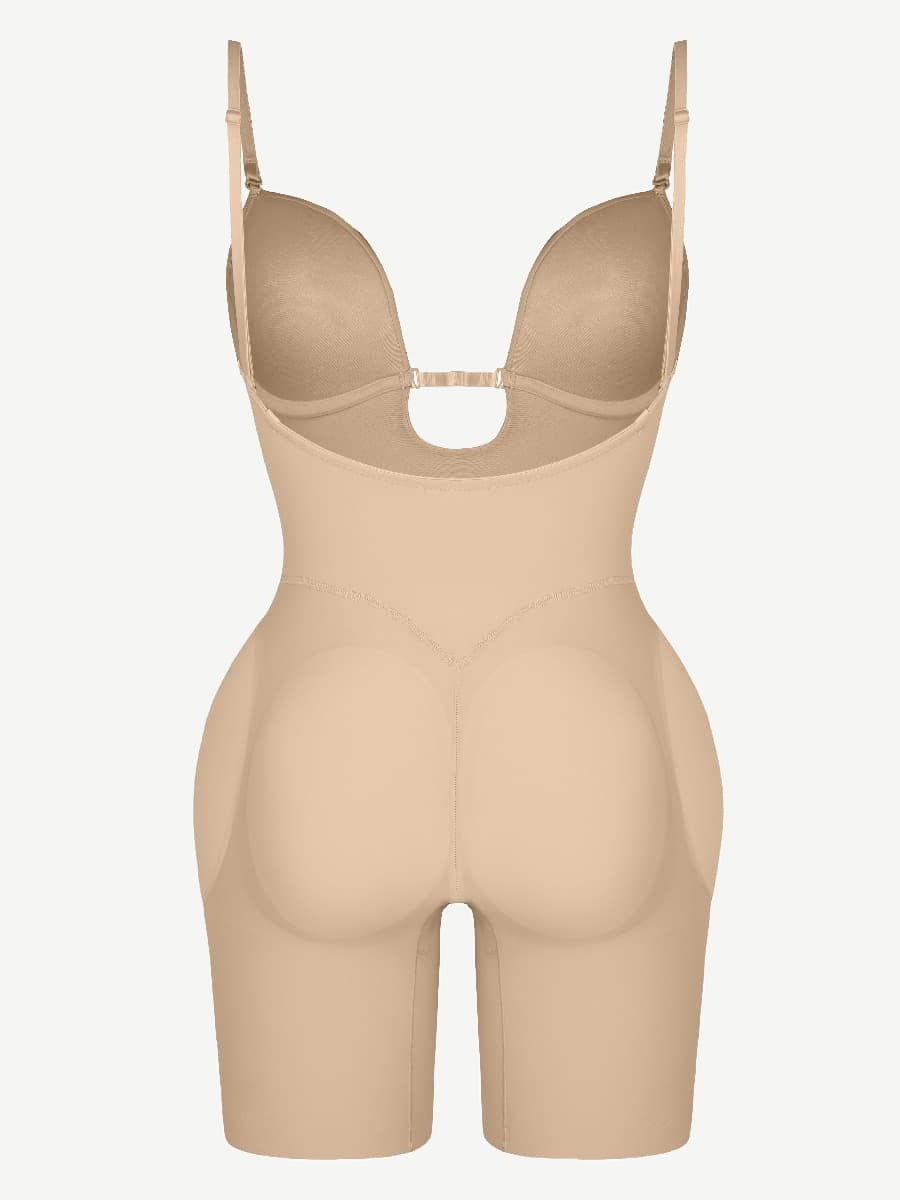 Hipnexa® – Plunge Back Shaping Bodysuit with Removable Butt and Hip Pads