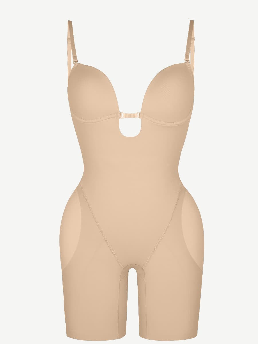 Hipnexa® – Plunge Back Shaping Bodysuit with Removable Butt and Hip Pads