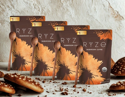 (Pack of 4) Organic RYSE Mushroom Coffee * 30 Servings Per Pack