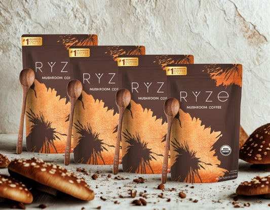 (Pack of 4) Organic RYSE Mushroom Coffee * 30 Servings Per Pack