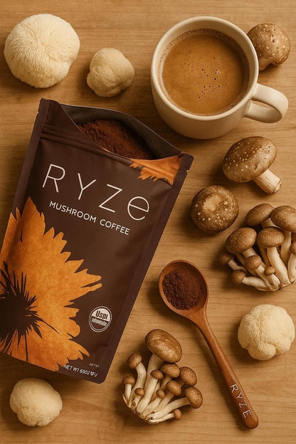 (Pack of 4) Organic RYSE Mushroom Coffee * 30 Servings Per Pack