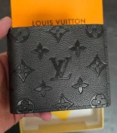 Louis Vuitton Black Monogram Leather Wallet – Luxury Designer Bifold